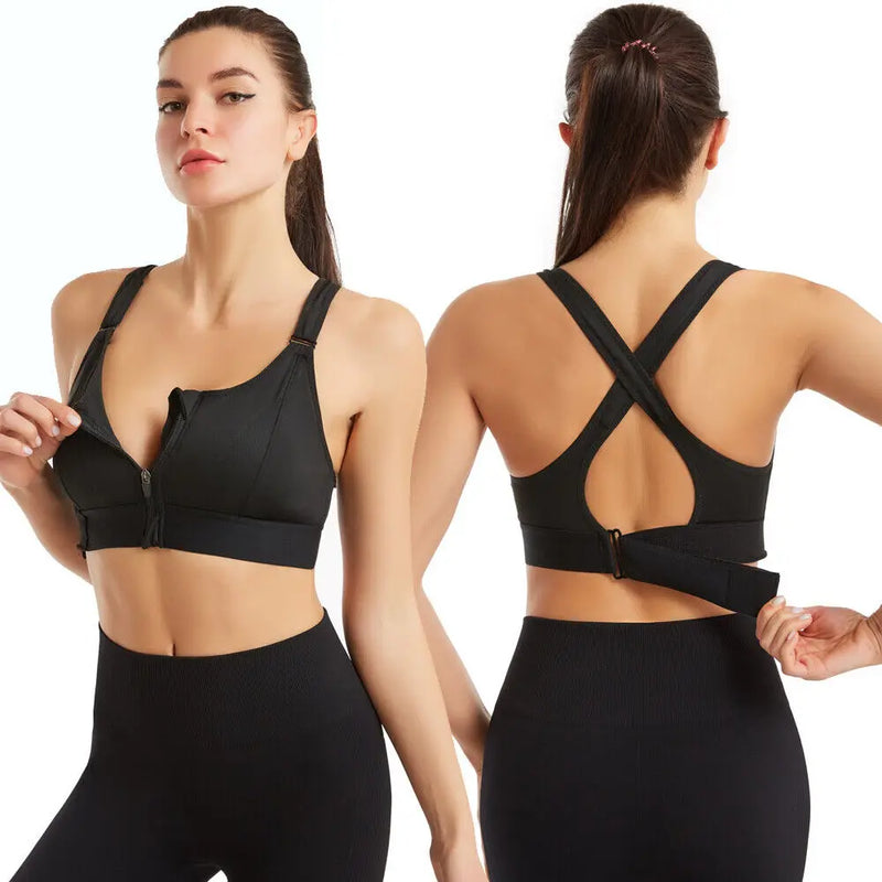 Sutiã Esportivo com Zíper Frontal, Roupa Íntima Feminina